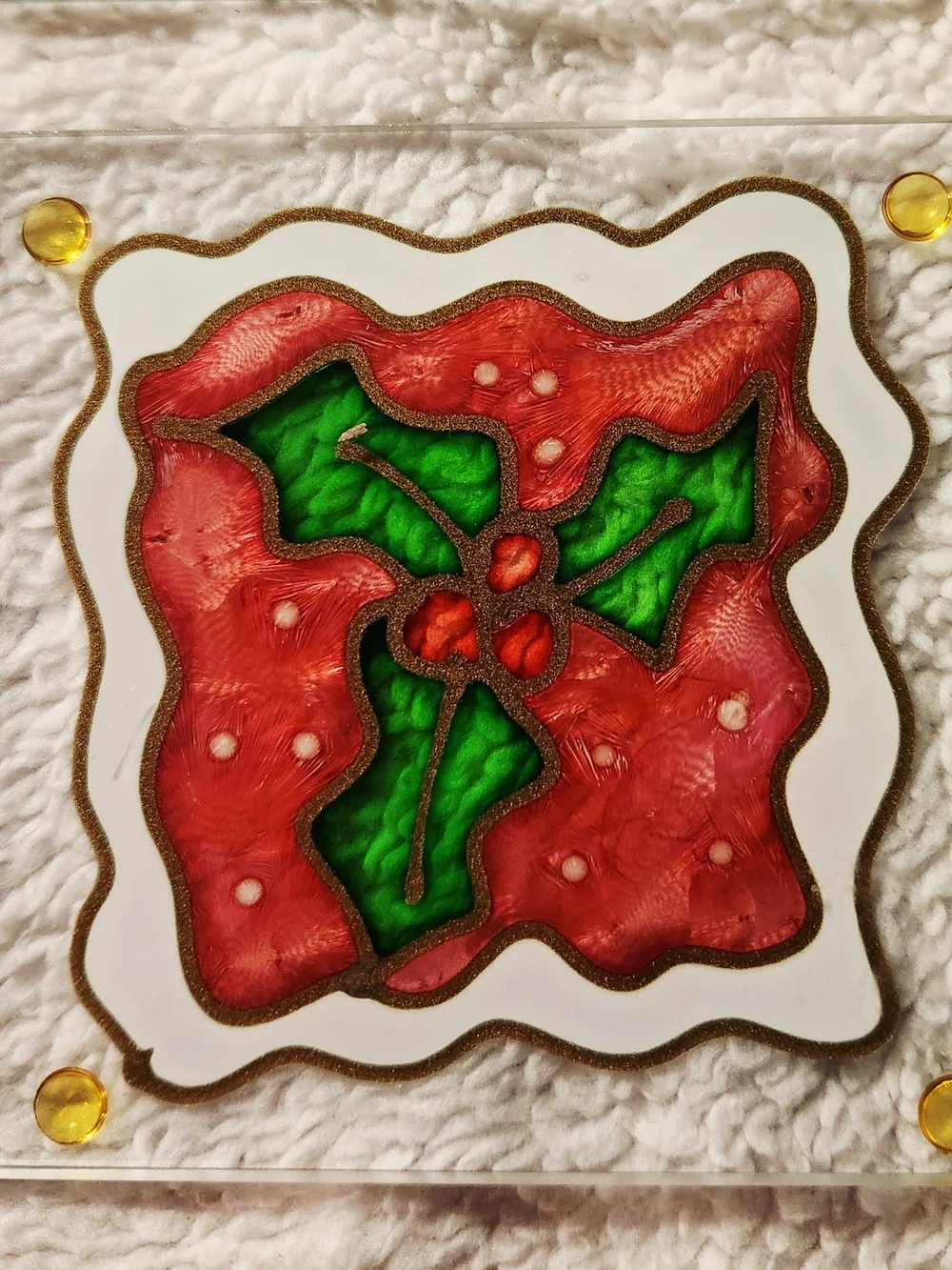 American Greetings Red and Green Holiday Coaster Set